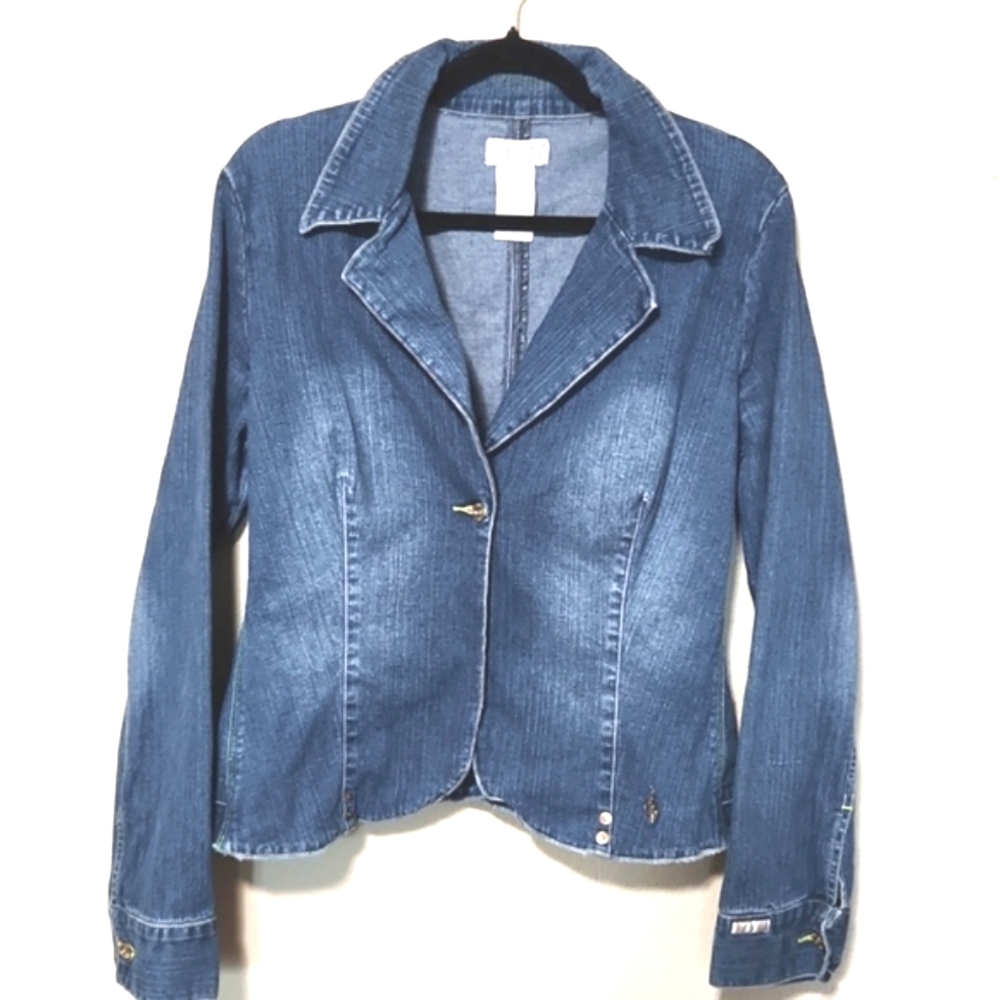 Baby Phat Y2K Vintage Blue Jean Jacket Women's Size XL EUC